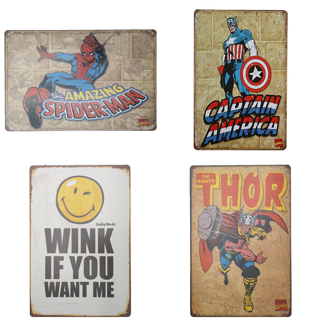 Premium Quality Creative Cartoon Superhero Tin Sign For Bar Pub Home Wall Decor