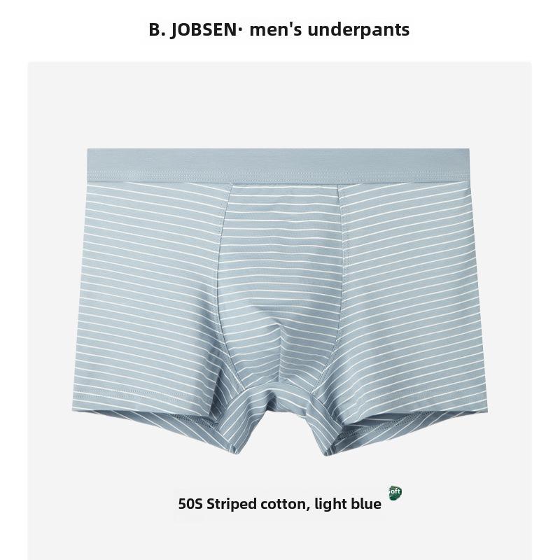 Мужские хлопковые трусы-боксеры из модала — дышащие, большого размера, в полоску, в японском стиле, для осени и зимы.