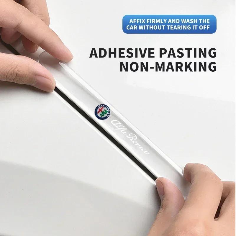 ACPXJ1 4pcs Car Door Edge Transparent Anti Scratch Protection Strips For Alfa Romeo GT 147 159 156 166 Giulietta Tonale Volante 8C