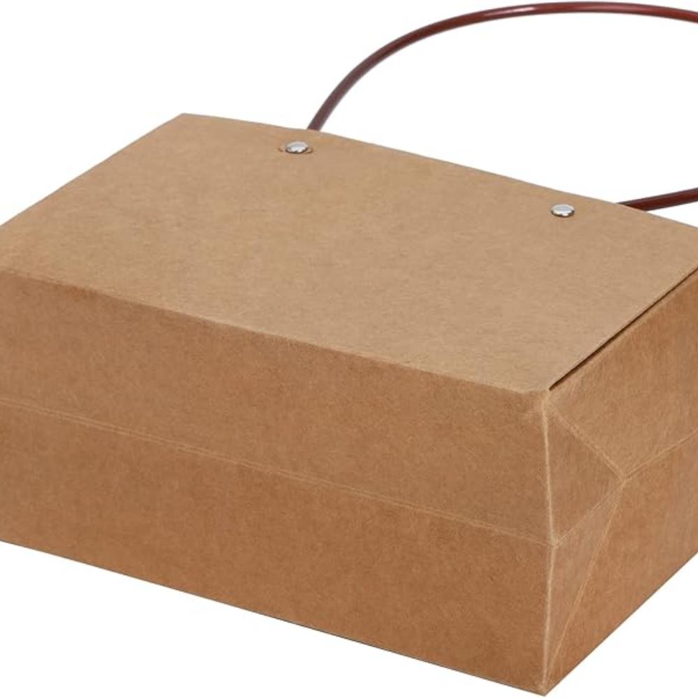 4 Pcs Valentine's Day Kraft Flower Gift Bags Waterproof Bouquet Paper Bags with Handle Empty Bouquet Bags Rectangle Packaging Mother's Day Gift