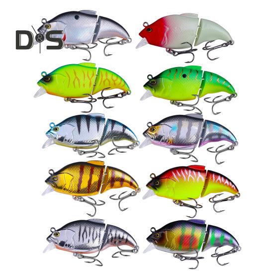 7,5 см/12 г многосоставная рыболовная приманка VIB с крючками, реалистичная двухсекционная жесткая искусственная приманка для пресноводной и соленой рыбалки