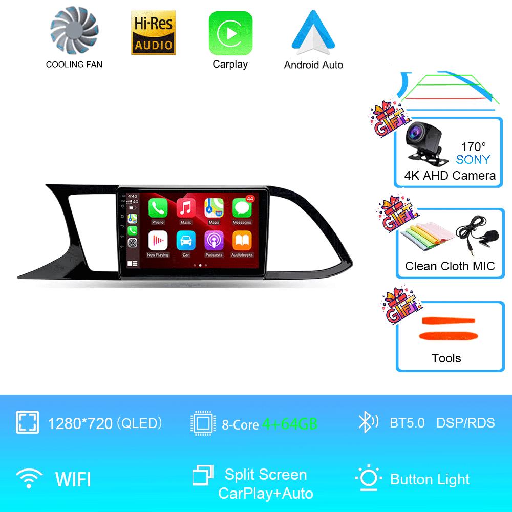 Автомобильное радио Android 14 Carplay Auto для Seat Leon 3 MK3 2012-2020 GPS-навигация 4G WIFI Мультимедийный видеоплеер Стерео 360 Камера