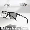 Dual Use Spring Leg Photosensitive Color Changing Multifocal Reading Glasses Anti Blue Light Lightweight Sports Reading Glasses
