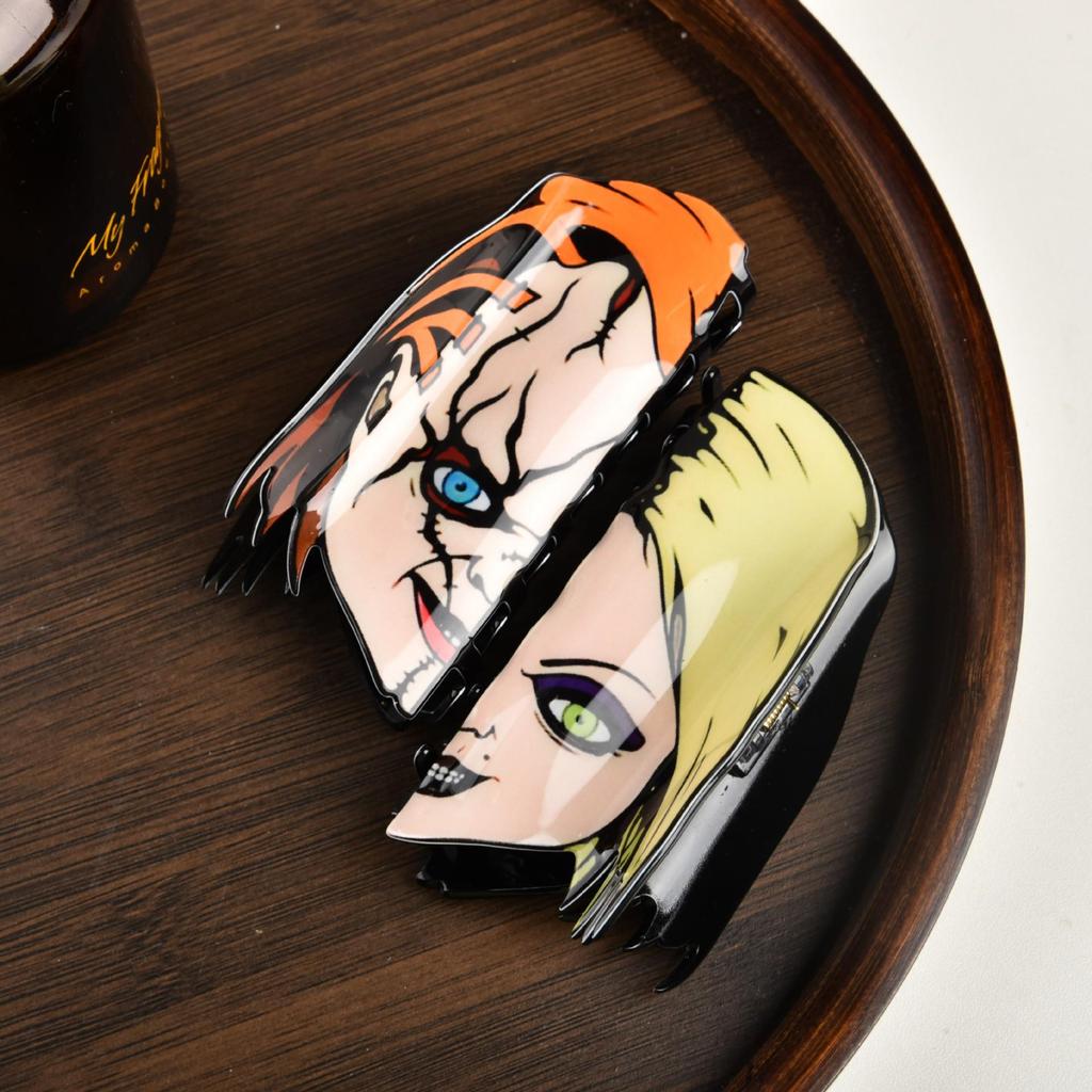 Заколка-краб для волос Meiya 2025 с клоунским лицом - Заколка-акула для прически, головной убор