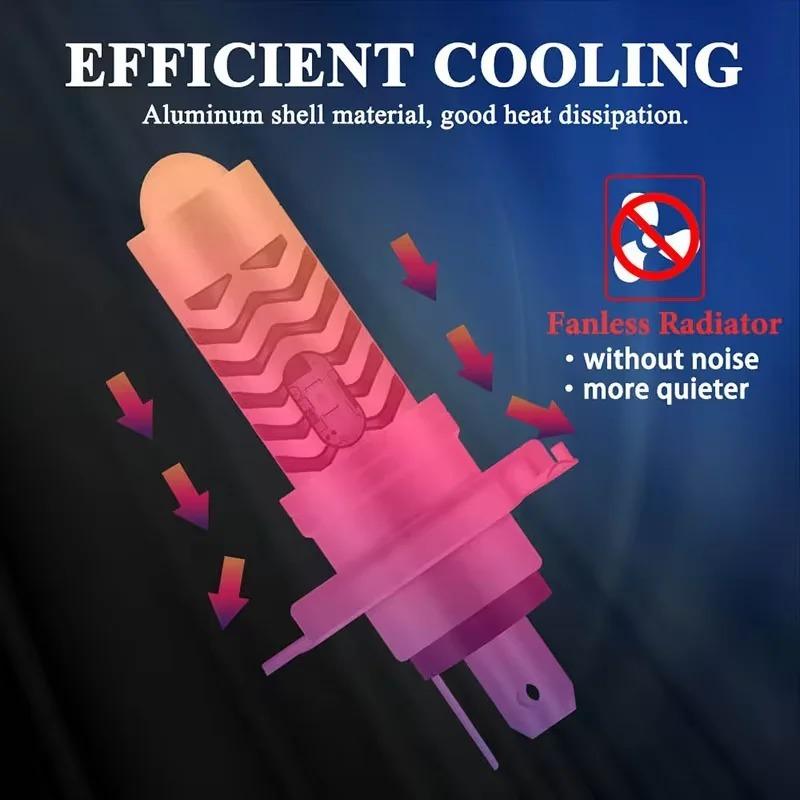 1 шт. H4 светодиодные двухцветные лампы для фар мотоцикла BA20D S2 P15D H6 6000K дальний/ближний свет 12 В мото противотуманные фары скутер ATV аксессуары