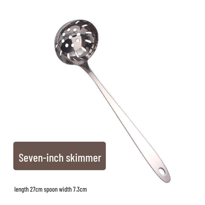 Половник для супа из нержавеющей стали 304 - Длинная ручка, Большой объем для сервировки, с дуршлагом для домашнего или коммерческого использования