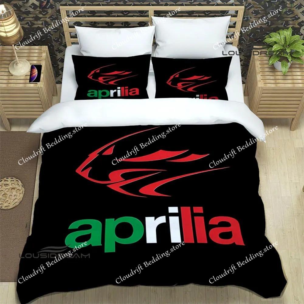 Постельное белье с принтом мотоциклов Aprilia Изысканный набор постельных принадлежностей Комплект с пододеяльником Комплект с одеялом Постельное белье Роскошный подарок на день рождения