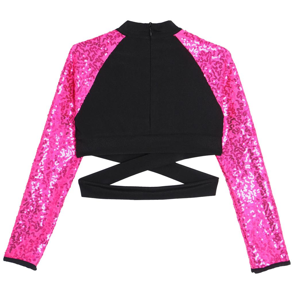 Блестящие топы с вырезами для девочек, джазовые танцевальные костюмы для хип-хопа, танцевальная одежда для выступлений на сцене, спортивная одежда