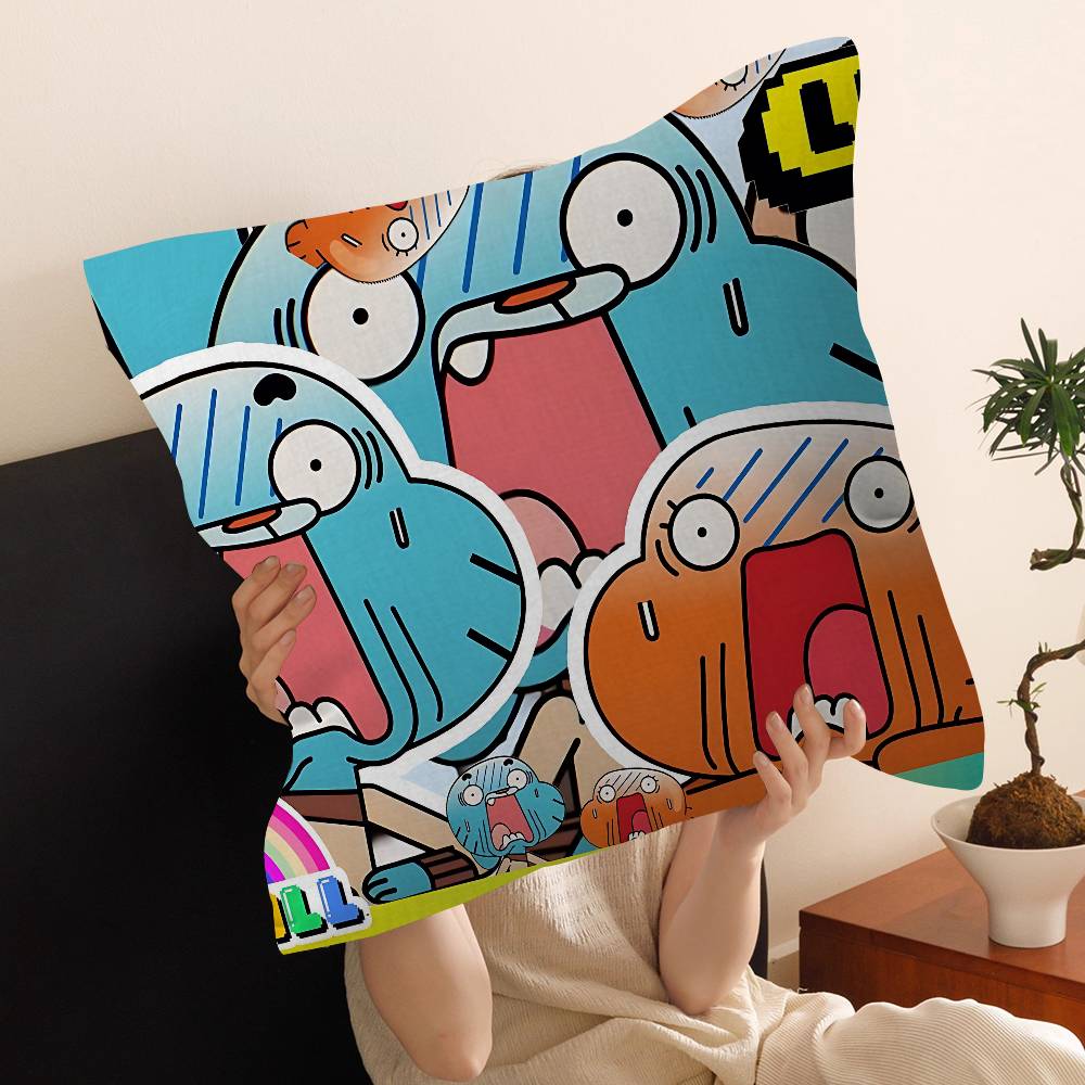 The A-Amazing W-World Of G-Gumball Pillowcase Toon Gift Cushion Cover Bedroom Home Sofa Chair Seat Decor Pillow Case