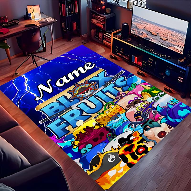 Custom personalization Game Blox Fruits Print Area Rug - Soft, Washable Non-Slip Indoor Mat,Living Room,Home&Office Decorative Rug
