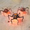 3D Wooden Puzzle Spider Model with Light Steampunk Mechanical Spider Figurine 3D Jigsaw Puzzle Desk Ornament for Halloween Decor