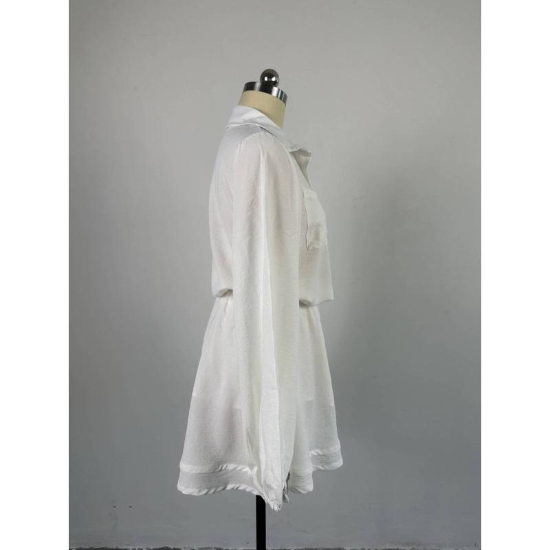 Женская летняя повседневная однотонная рубашка с рукавами-пузырьками, комплект с широкими шортами и темпераментом