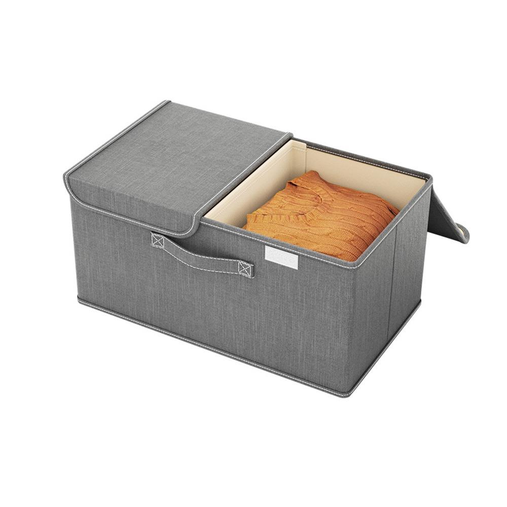 Reinforced Handles Closet Storage Container Dustproof Lid Fabric Storage Bins Blankets Storage