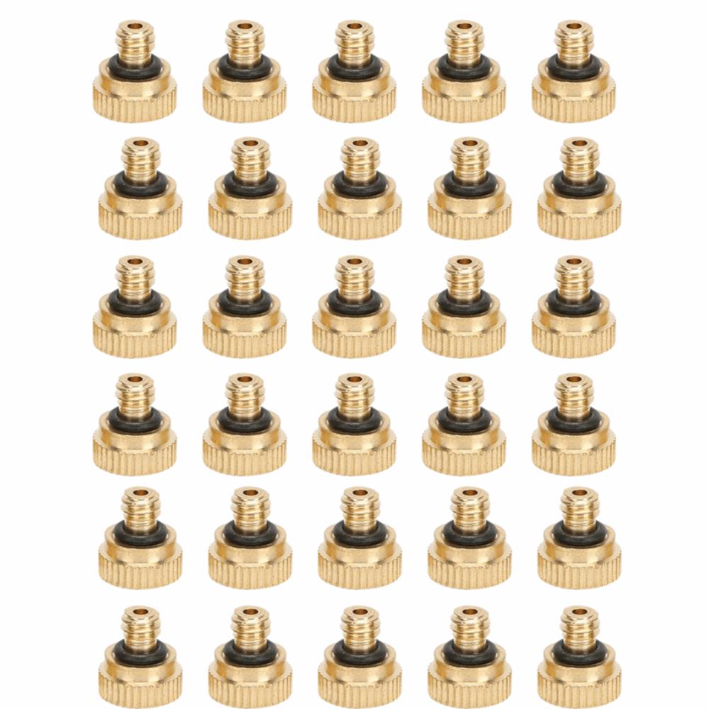 30PCS 10/24 UNC Thread Brass Misting Nozzle Brass Mist Sprayer Nozzle Landscaping Humidification