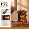 Fall Home Decor Accents Elf Wooden Door Halloween Decor, 2D Fairy Mouse Miniature Wall Rustic Autumn Shelf Hanging, Ornament for Home, Thanksgiving
