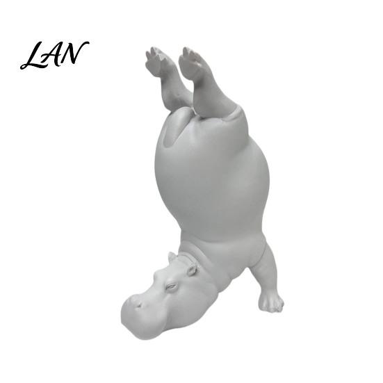 Fun Hippo Gift Idea Clumsy Bookends, Funny Heavy Resin Acrobatic Bookend Holders, Creative Notebook Stand Office Bookshelf Decor for Farmhouse Modern
