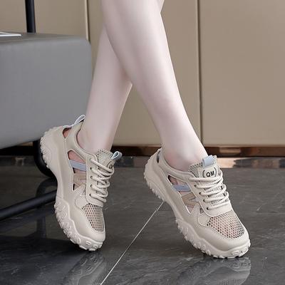Новые женские кроссовки - на шнуровке, повседневные, модные, универсальные, не вызывают усталости ног, не скользят, амортизируют, поддерживают свод стопы, удобные, с полой сеткой, дышащие.
