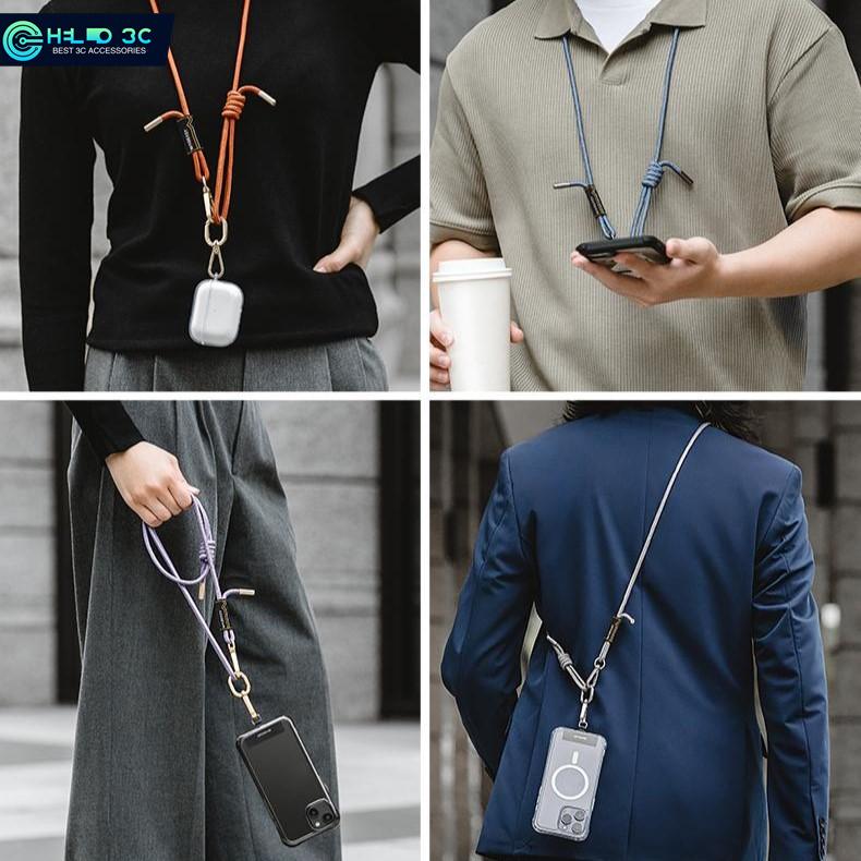 Ремешок для телефона Switcheasy Moblie, универсальный регулируемый нейлоновый ремешок через плечо, ремешок для ожерелья и ремешок на запястье с зажимом для телефона для всех смартфонов