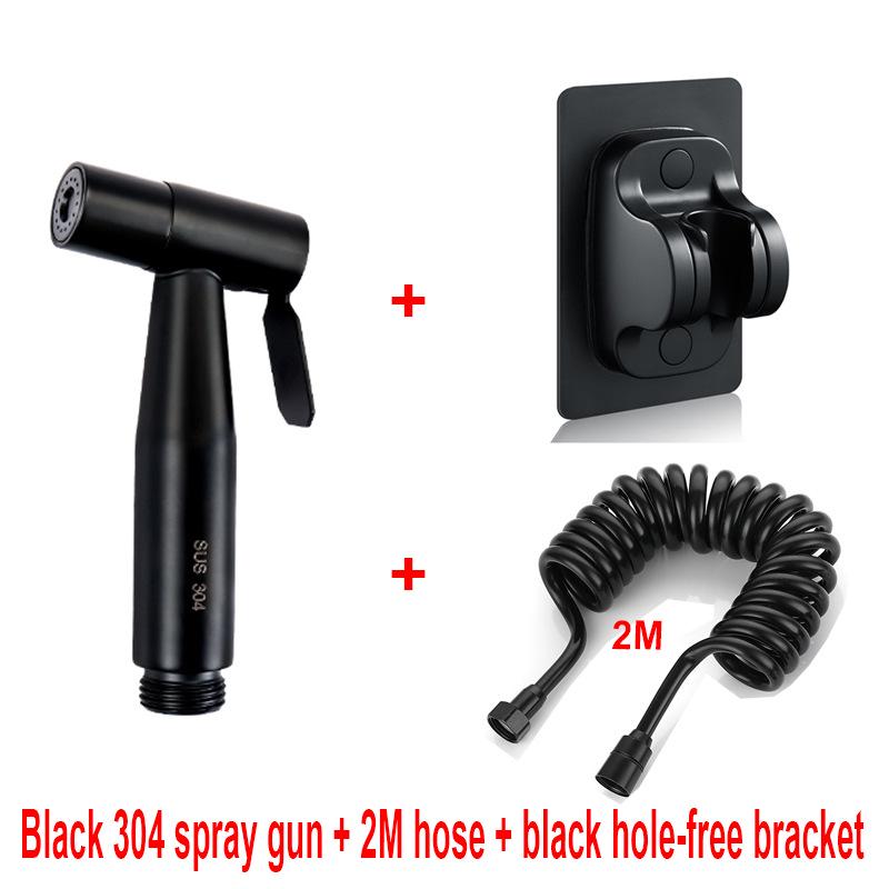 Cross-Border 304 Stainless Steel Toilet Spray Gun Set with Flushing Booster Nozzle for Bidet