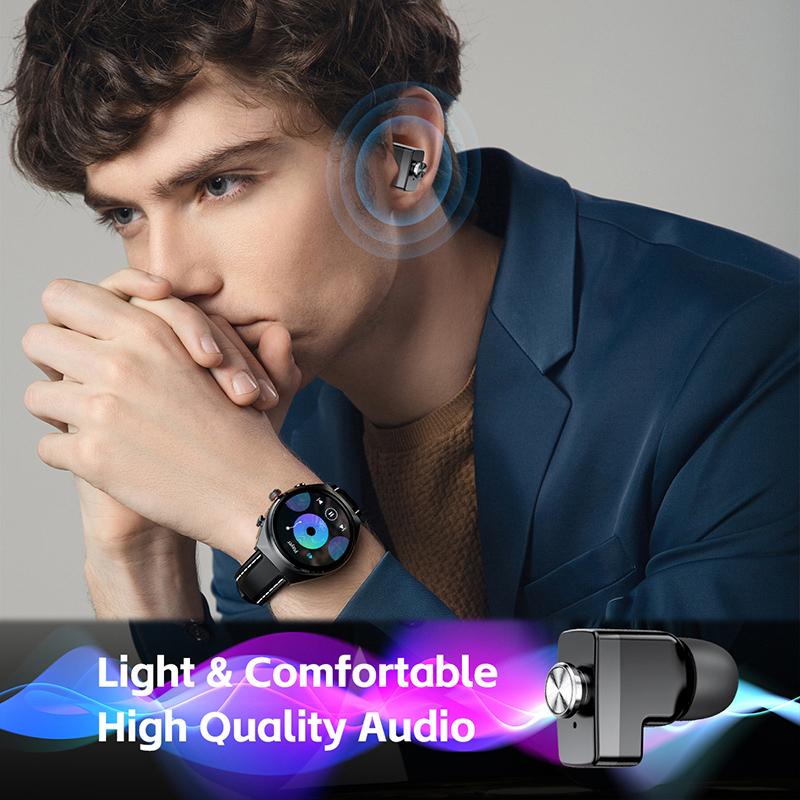 Два в одном умные часы Bluetooth Dual Call Music Health Sports Headset Watch