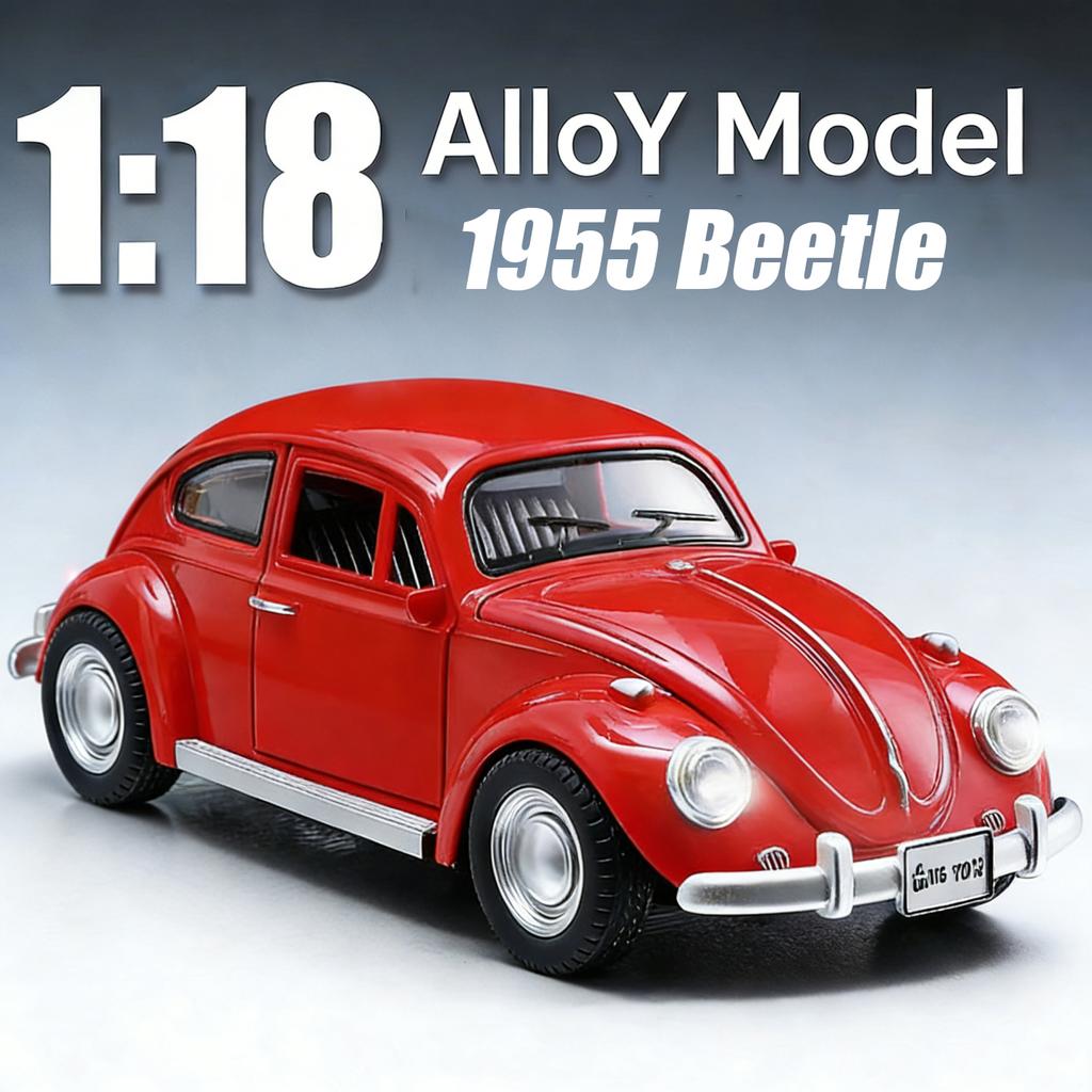 1:Масштаб 18 Жук 1955 300SL Модели Винтажные Автомобильные Игрушки Сплав Литье под Давлением Машинка Резиновые Шины Оттяжка День Рождения Автомобиль Подарки для Друзей