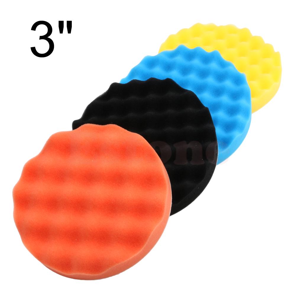 4Pcs Car Polishing Pad Kit 3/4/5/6/7 Inch Self-Adhesive Buffing Wheel Car Detailing Waxing Sponge Pads Auto Care Cleaning Tool