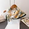 Headscarf imitation velvet scarf small thin fashion velvet French herringbone pattern versatile women's light luxury square scarf silk scarf