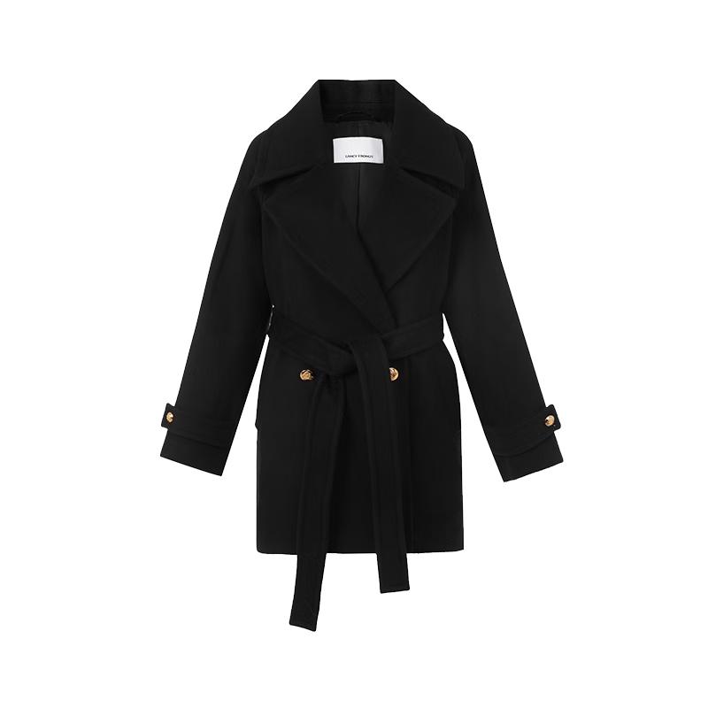 LANCY Wang Churan Co-branded Wool Lapel Overcoat