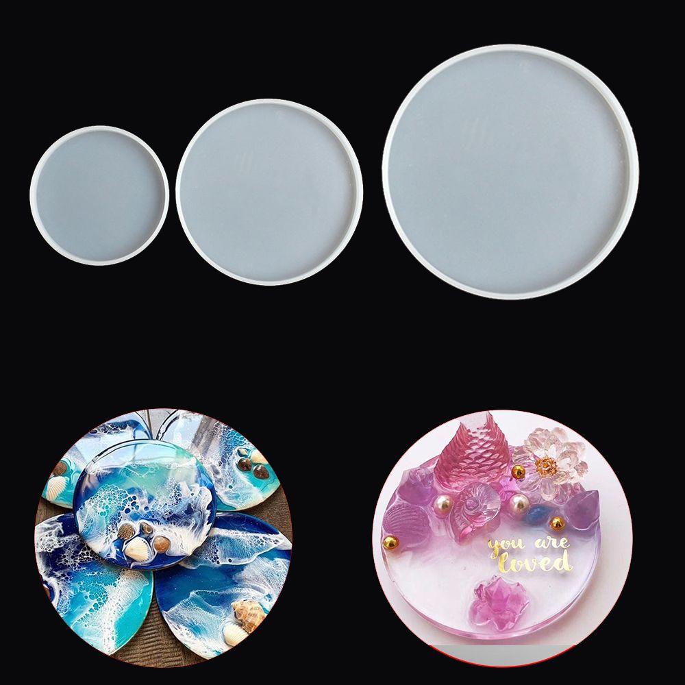 Pendant Agate Cup Mad Silicone Epoxy Resin Casting Molds Coaster Mold Round Jewelry Making Mould