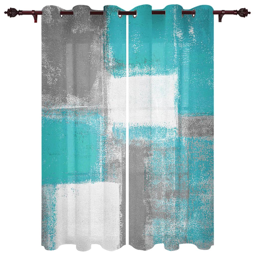 Картина маслом Абстрактные геометрические желтые занавески на окна Домашний декор Занавески для гостиной Ванная комната Спальня Оконные занавески