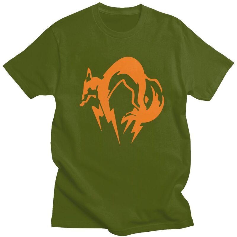 Мужская футболка на заказ с логотипом Metal Gear Solid Fox, с коротким рукавом, для отдыха, футболка по видеоиграм, свободный крой, 100% хлопок, футболки, подарок