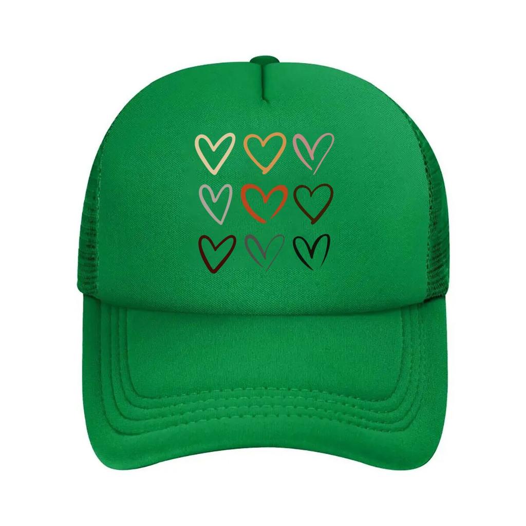 Abstract Hand Drawn Heart Outline Love Graphic Set Mesh Baseball Cap For Womens Unisex FeUnisex Beach Dad Hat Hip Hop
