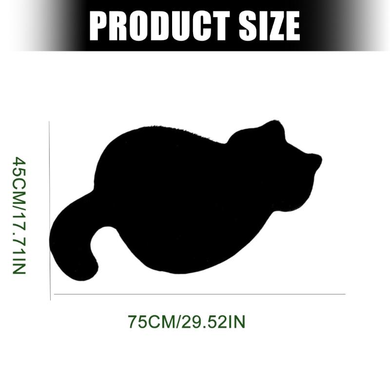 Bedroom Entryway Kitty Outline Accent Carpet with Soft Acrylic Floor Covering and Skid Resistant Backing for Daily Use