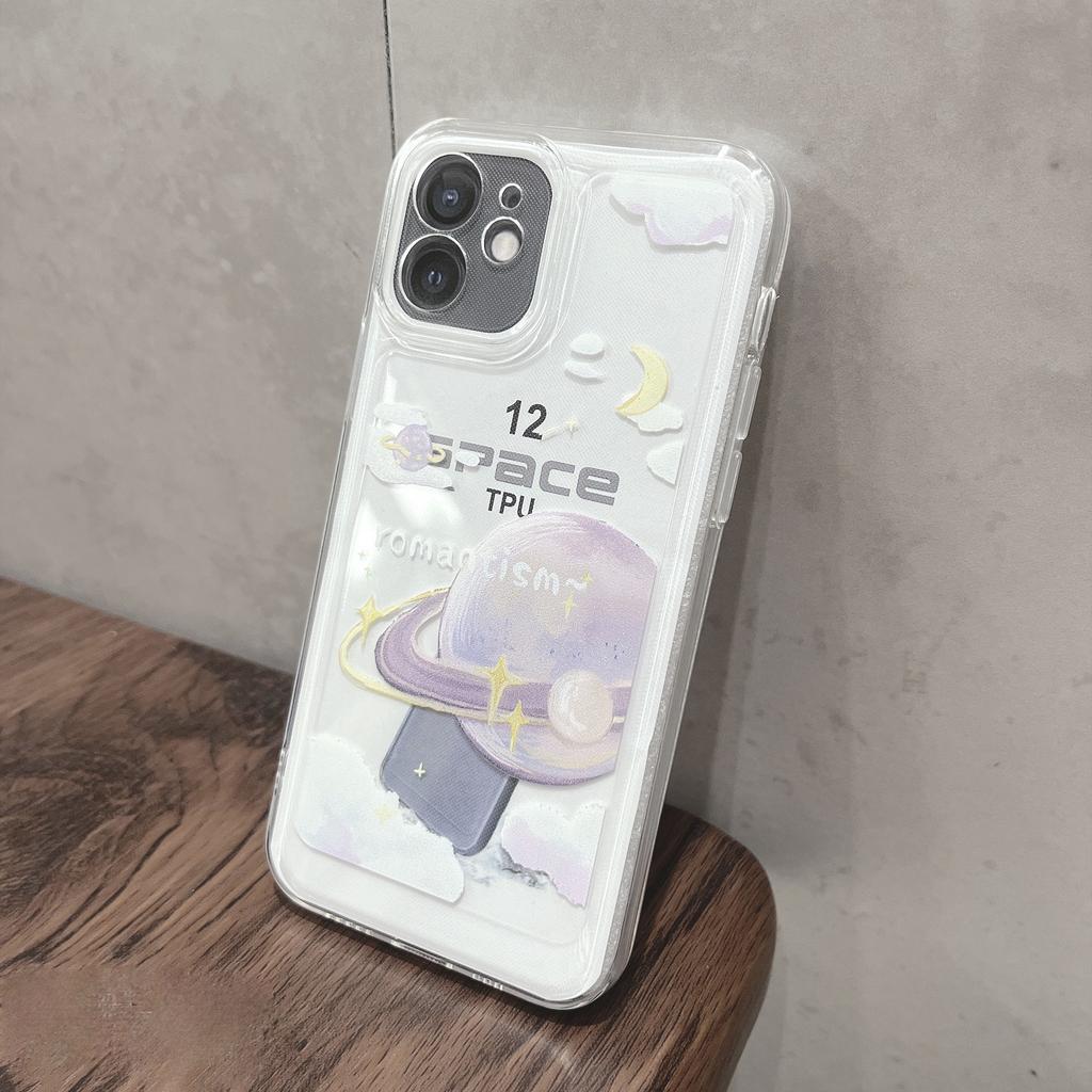 Чехол для мобильного телефона Shilai Run, подходящий для IPhone16promax, прозрачный, для пары, креативная роспись, 15/14, защитный чехол