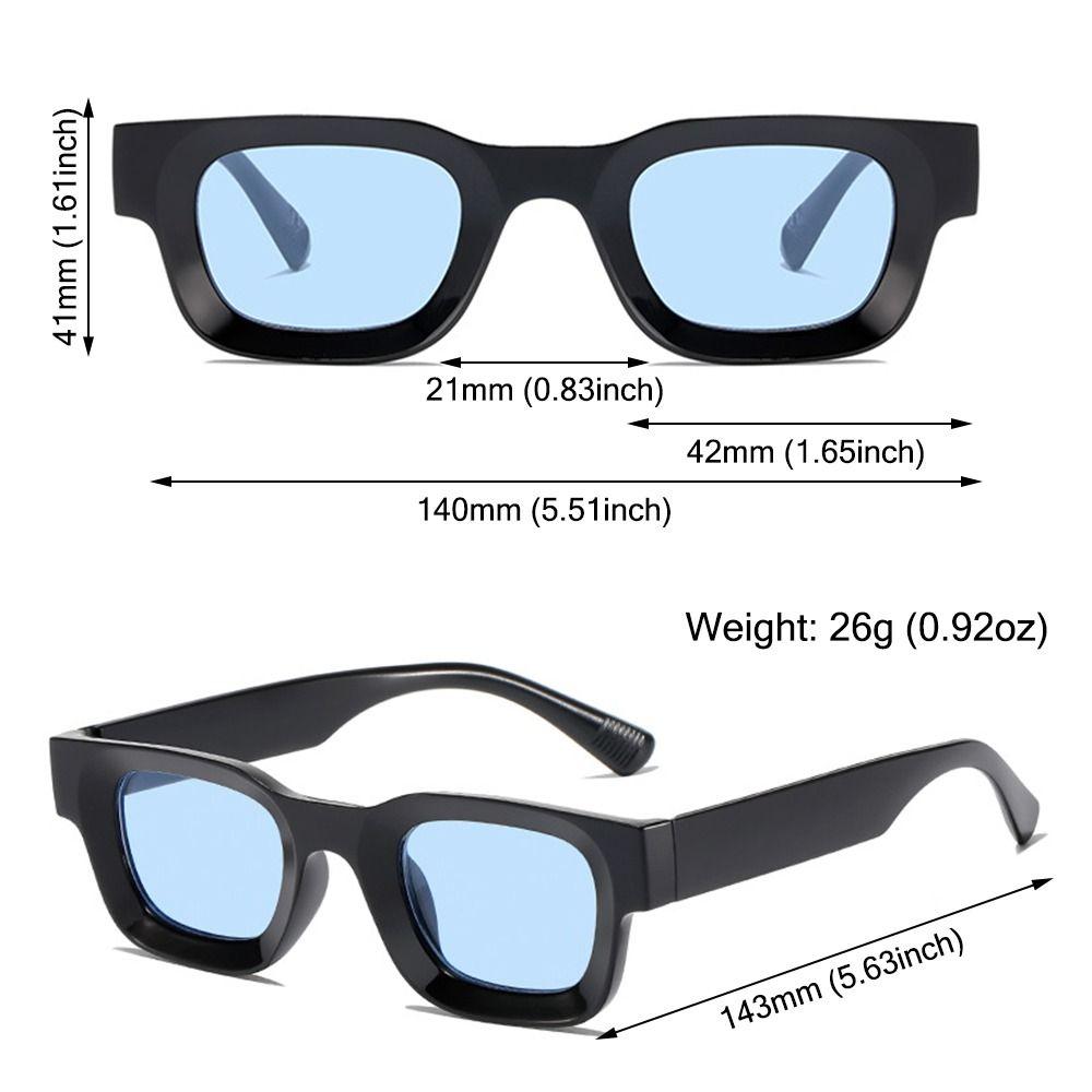 Vintage Thick Square Sunglasses Chunky Beach/Travel/Streetwear Rectangle Shades UV400 Protection Eyewear for Women & Men