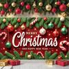 New Year Banner Decorative Design Christmas Party Banner Event Decoration Candy Cane Design Seasonal Decor For Christmas Party