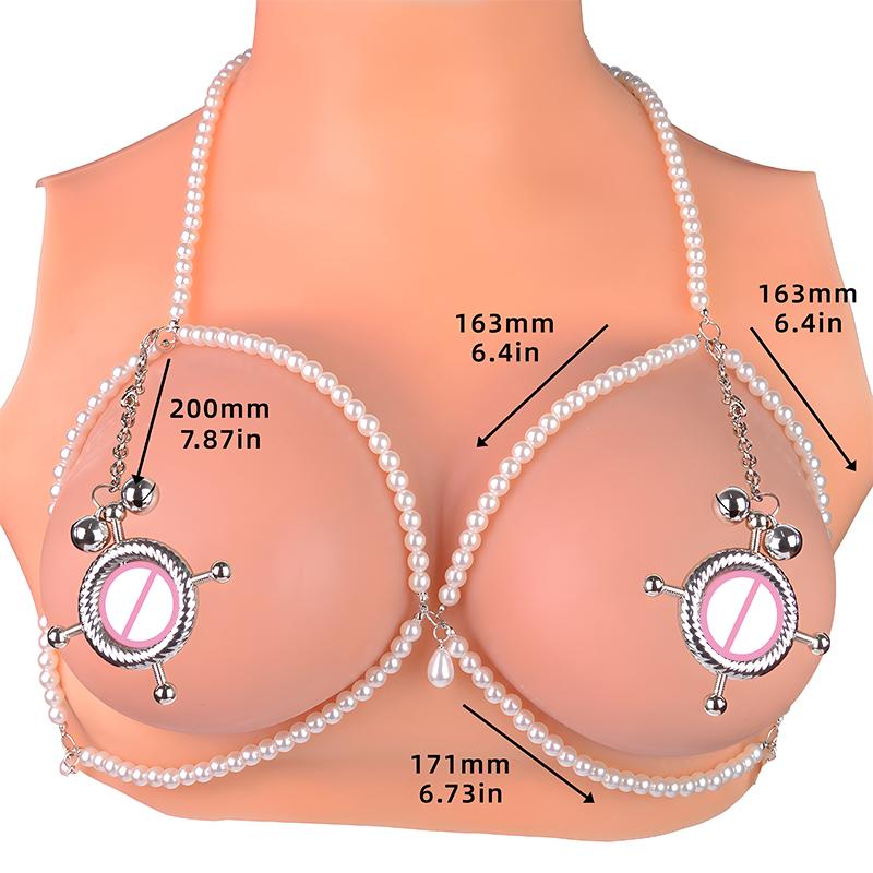 Nipple Toys Metal Nipple Clamps With Pearl Bell Bondage Gear Sex Toys for Women Juguetes Sexuales Round Nipple Chastity Device