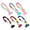 Colorful Braided Cell Phone Strap Featuring Pearls Charm And Adjustable Design Metal Detailing Multiple Use Attachment