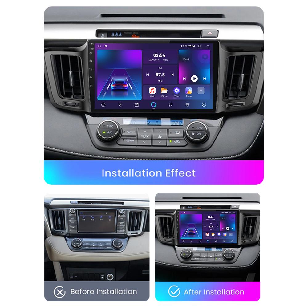 Автомобильная магнитола Android Car-Play для Toyota RAV4 2013-2018 Мультимедийный плеер Головное устройство Стерео Навигация GPS BT WIFI, 2+64ГБ