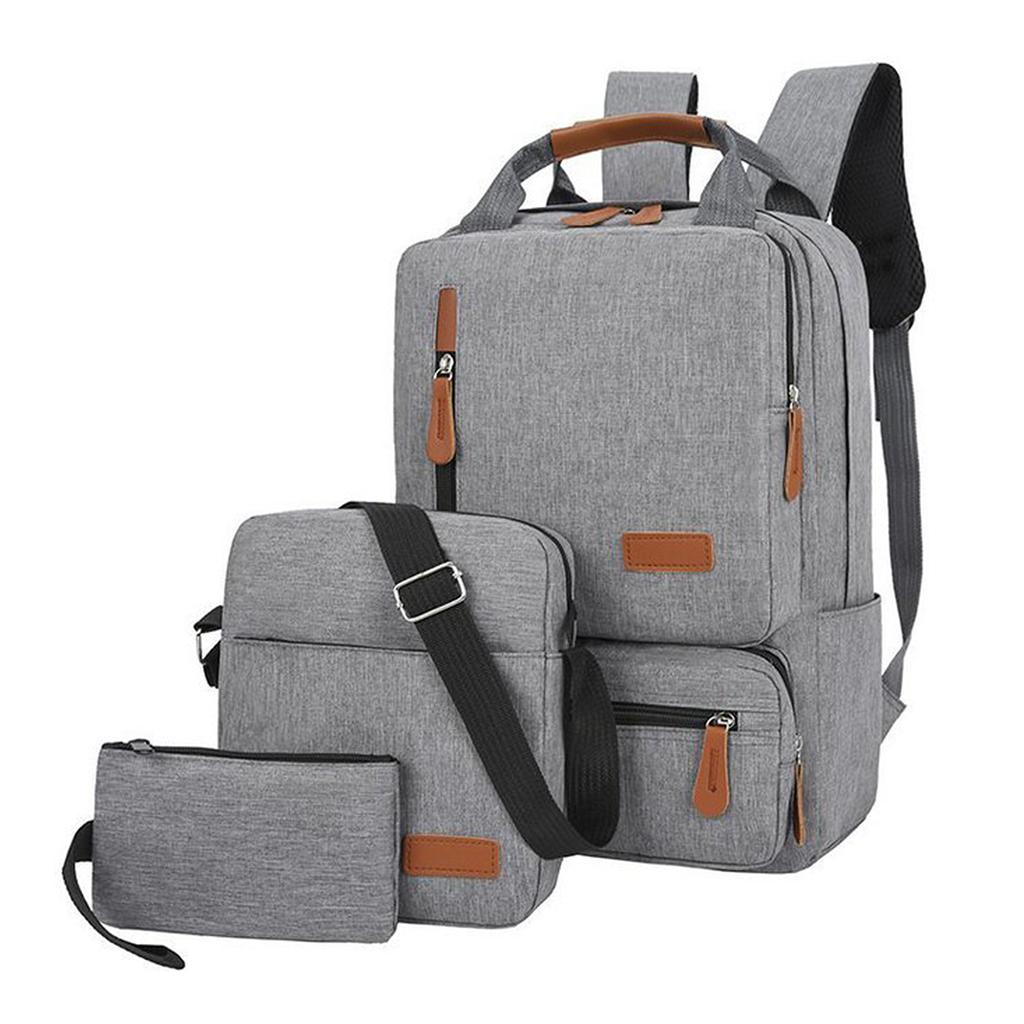 3pcs Backpack Set Women Men Laptop Backpack Shoulder Bag Small Pocket for Travel School Business