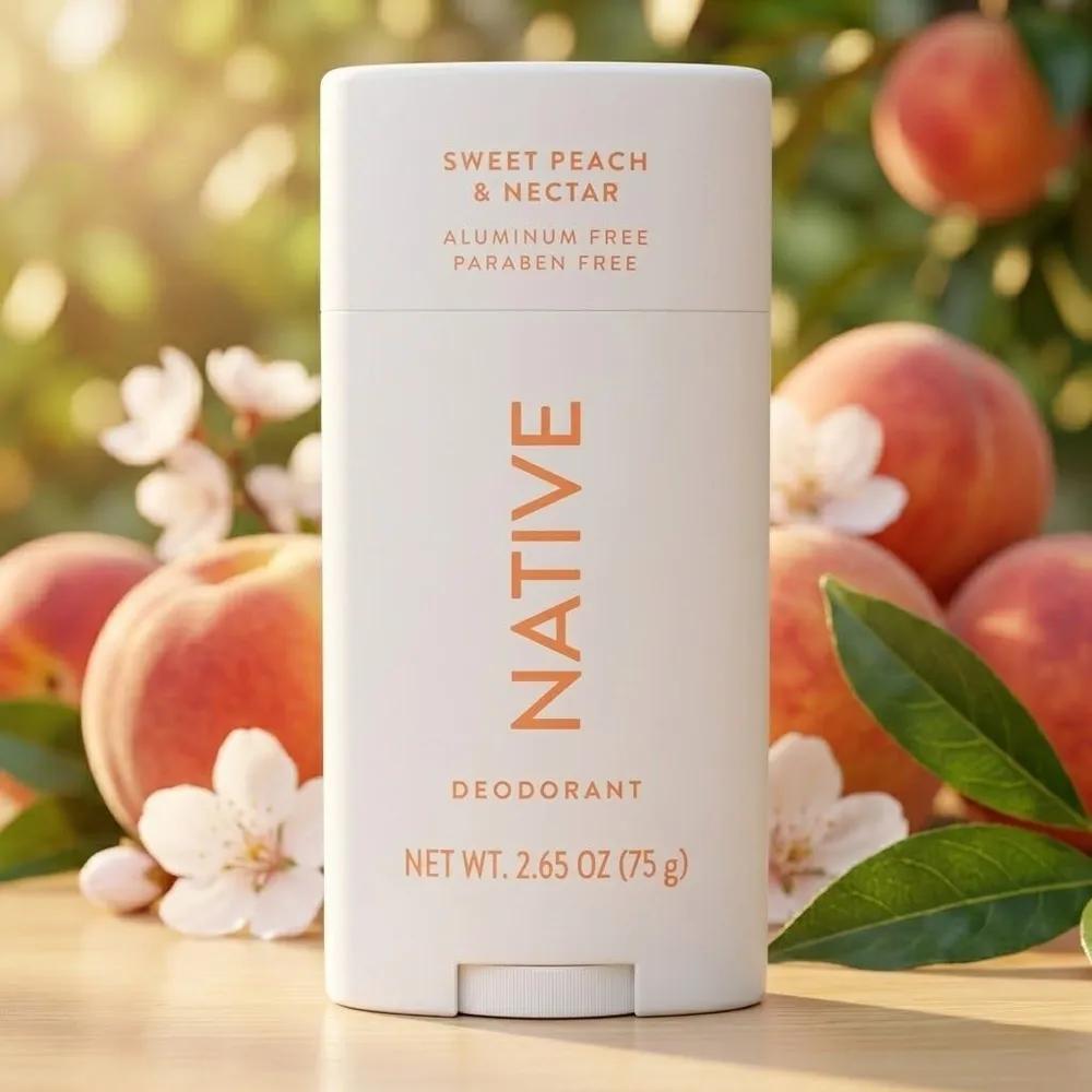 Native Aluminum-Free Deodorant Stick Sweet Peach Nectar Scent 75g Native Peach Scent