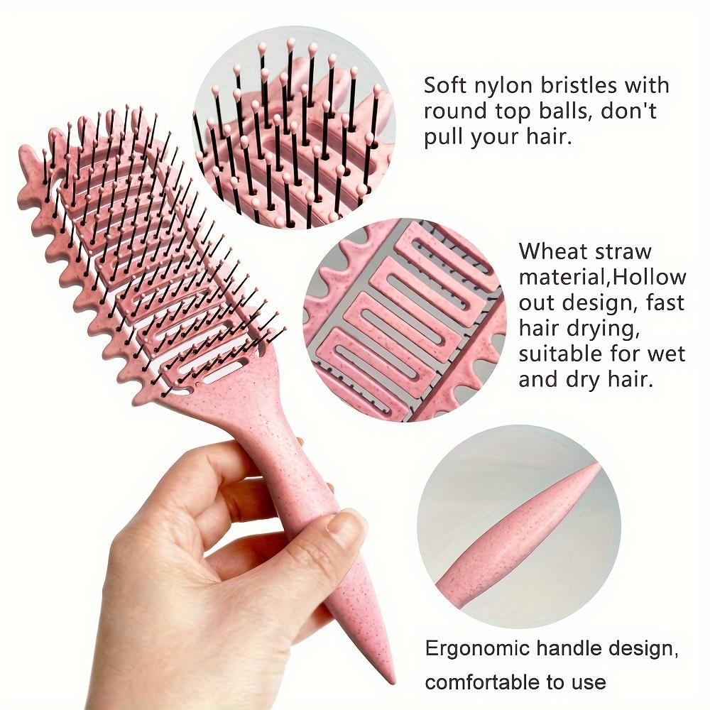 Anti-Static Curly Hair Comb with Massage Nodes - Gentle Detangling & Scalp Massage for Long Hair, Ergonomic Handle, 6 Colors - Home Use & Travel
