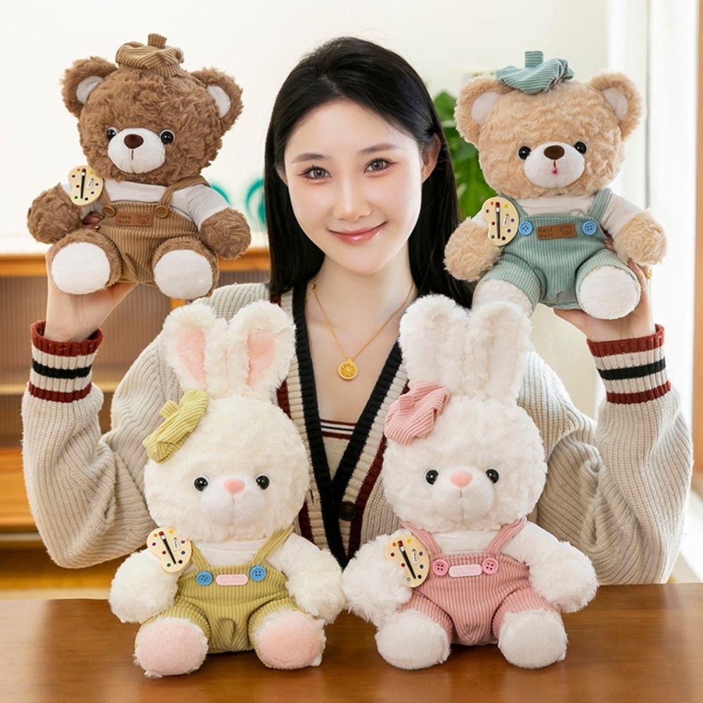 Fluffy Bunny Soft Stuffed Toys With Hats Rabbit Stuffed Animal  Party Supplies