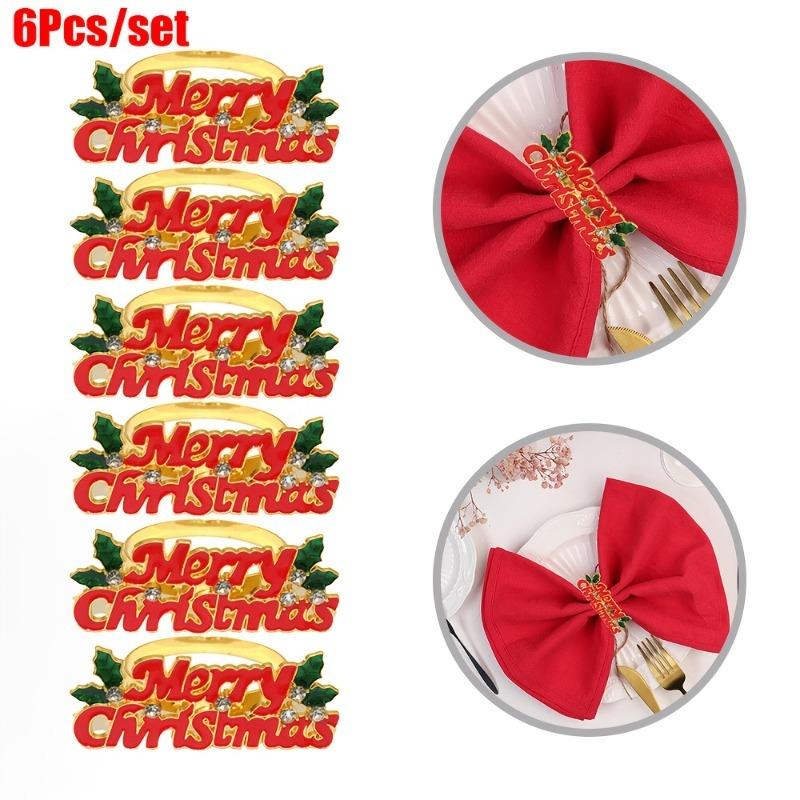 Рождественский декор стола в ресторане Прочные металлические праздничные аксессуары с дизайном Merry Christmas для домашнего рождественского украшения