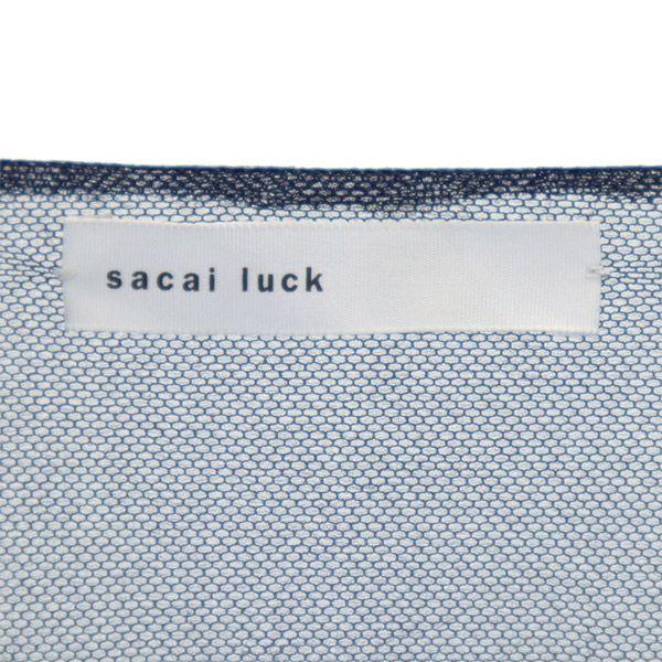 Sacai Luck Свитер с V-образным вырезом с переключением, с длинным рукавом, зеленый трикотаж, женский, б/у