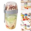 Travel Friendly Salad Cup Set Convenient Oatmeal Cup Yogurt Nut Fat-Reduced Vegetable Fruit Box Cup with Lid and Spoon