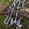 1pc Men's Long Handle Double Axe Viking Vintage Necklace Jewelry Gift