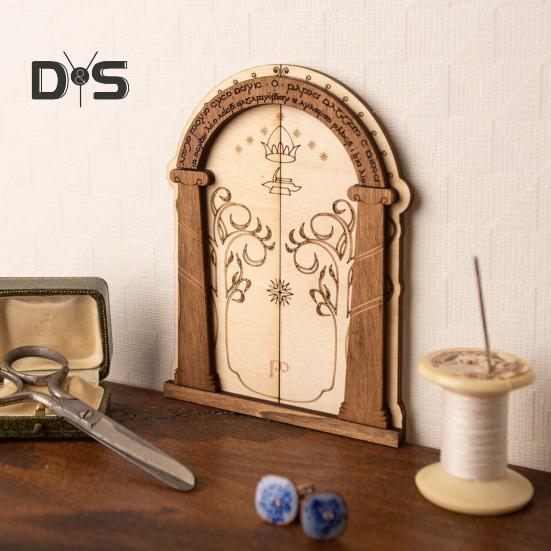 Мини деревянная дверь, дверь в виде сказочного домика, дверь в стиле ретро с микроландшафтным декором для поделок своими руками, миниатюрные книжные полки для сада