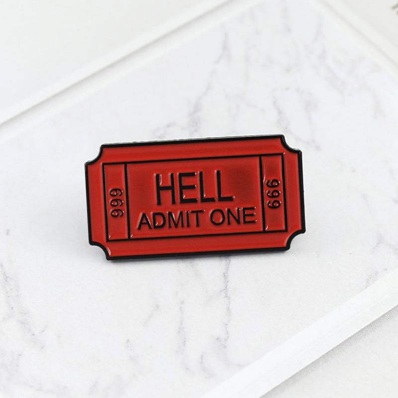 Хит Продаж 666 HELL ВХОД ОДНОМУ Креативная Значок Брошь для Джинсовых Курток и Сумок