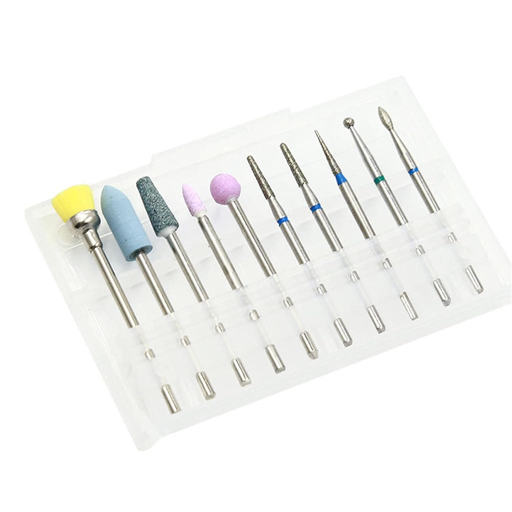 Набор из 10 шт./1 комплект электрических насадок для ногтей 3/32 роторные фрезы инструменты для кутикулы аксессуары электрические пилки для ногтей маникюр педикюр